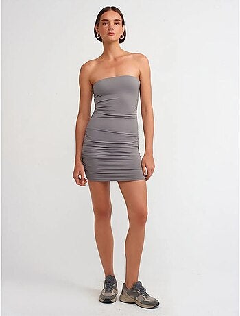 Robe courte moulante sans bretelles dilvin