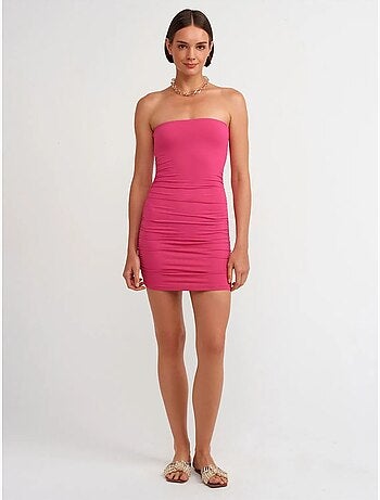Robe courte moulante sans bretelles dilvin