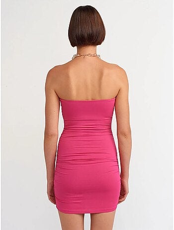 Robe courte moulante sans bretelles dilvin