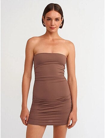 Robe courte moulante sans bretelles dilvin