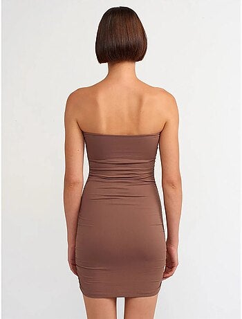 Robe courte moulante sans bretelles dilvin