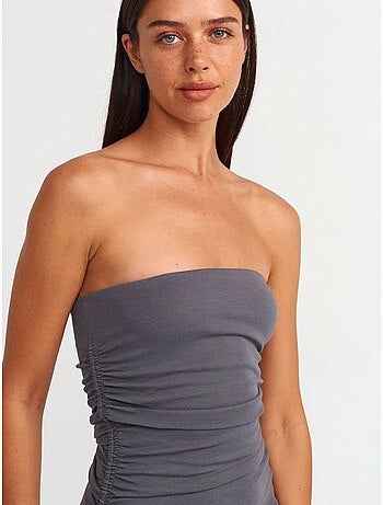 Robe Courte Moulante Sans Bretelles
