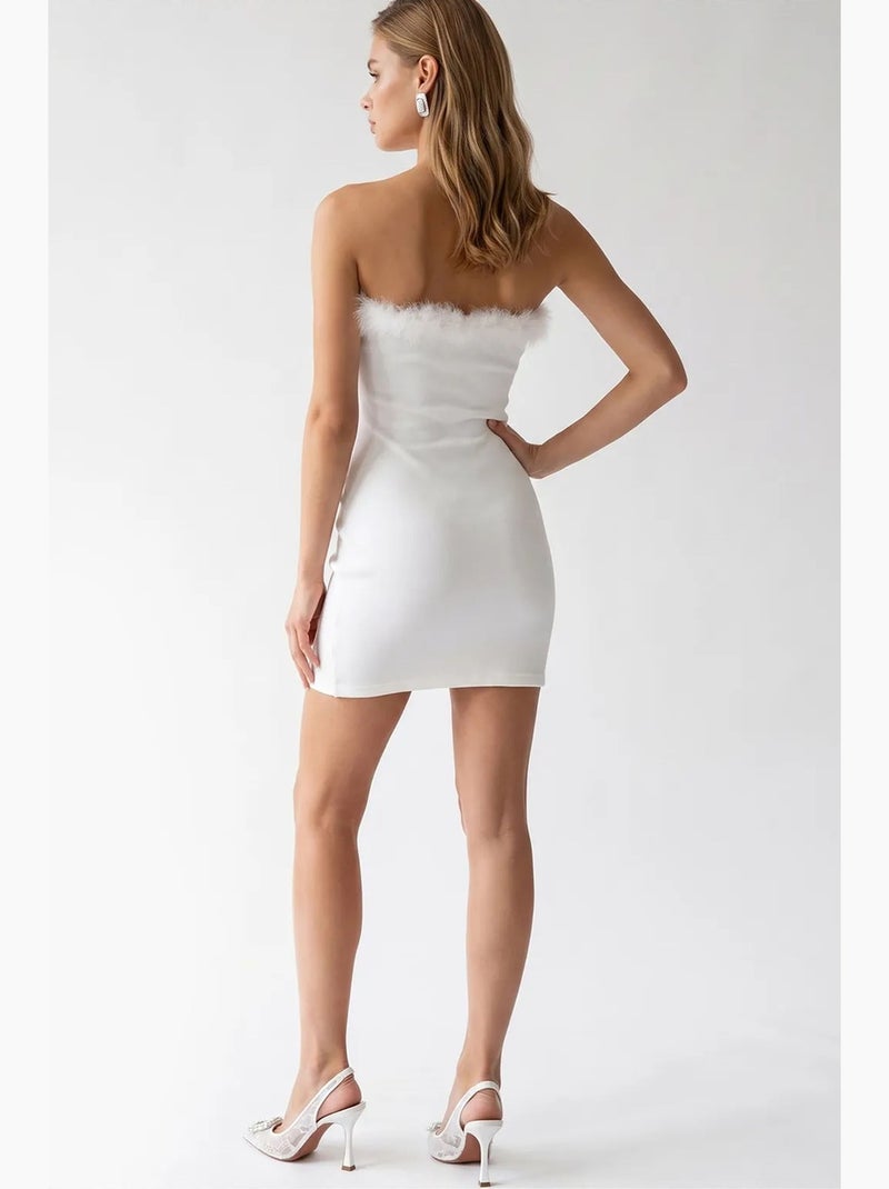 Robe courte moulante sans bretelles pour femme mixray Blanc - Kiabi