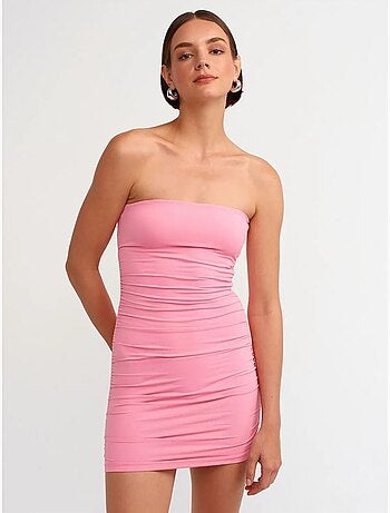 Robe Courte Moulante Sans Bretelles