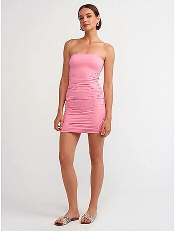 Robe Courte Moulante Sans Bretelles