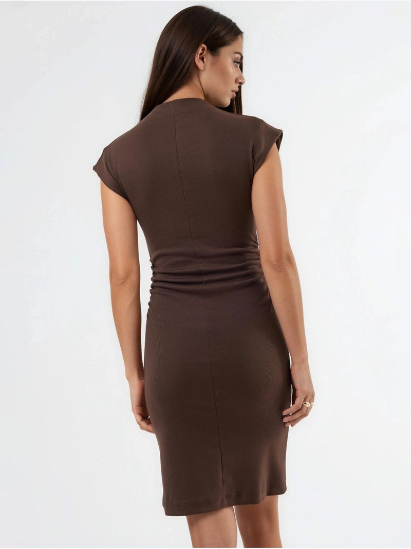 Robe courte moulante sans manches busem Marron chocolat - Kiabi