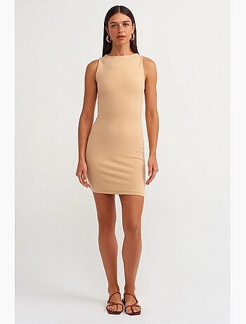 Robe courte moulante sans manches dilvin