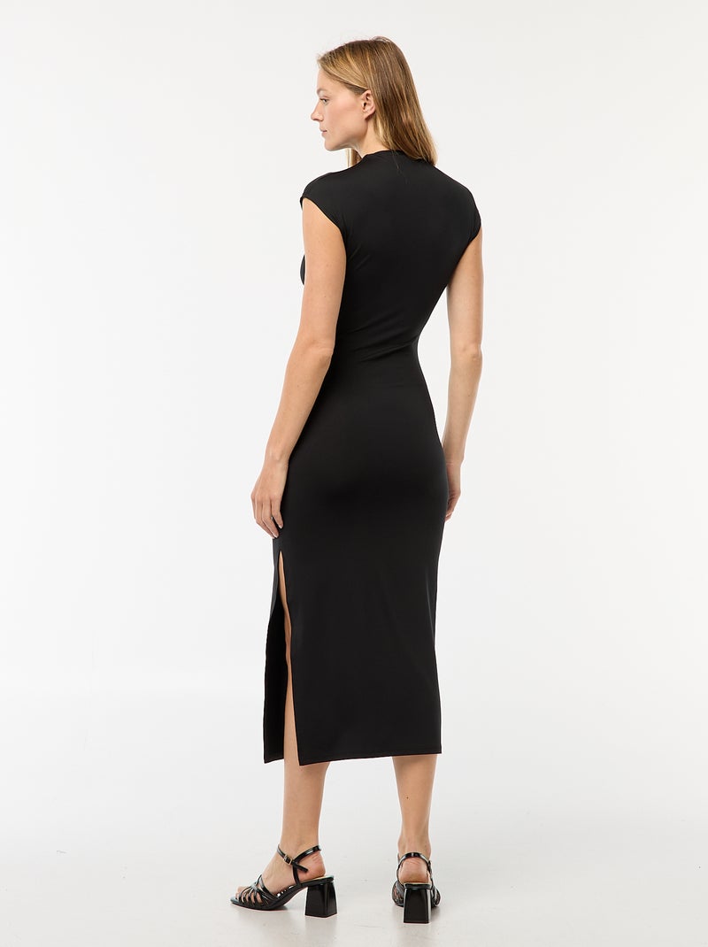 Robe courte moulante sans manches noir - Kiabi