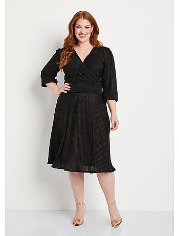 Robe courte pailletée cache-coeur - Afibel