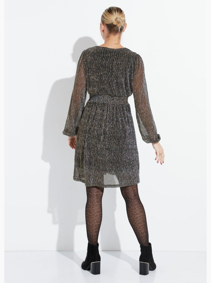 Robe courte pailletée taille haute - AFIBEL Doré - Kiabi