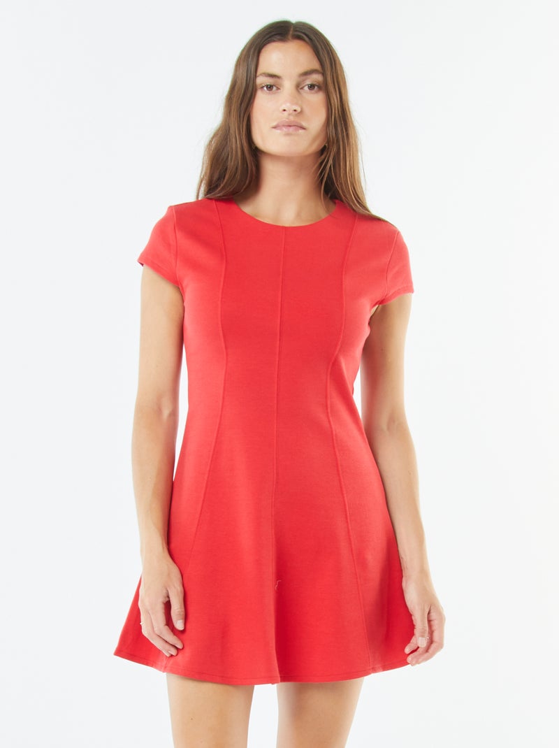 Robe courte patineuse Rouge - Kiabi