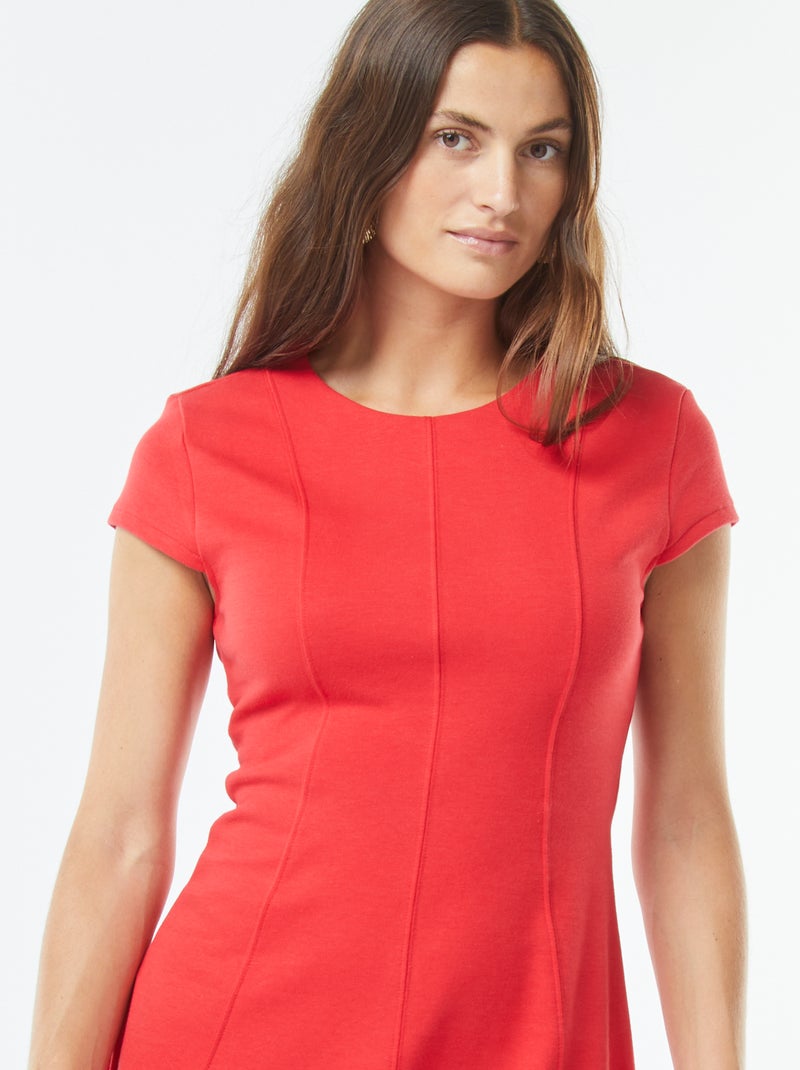 Robe courte patineuse Rouge - Kiabi