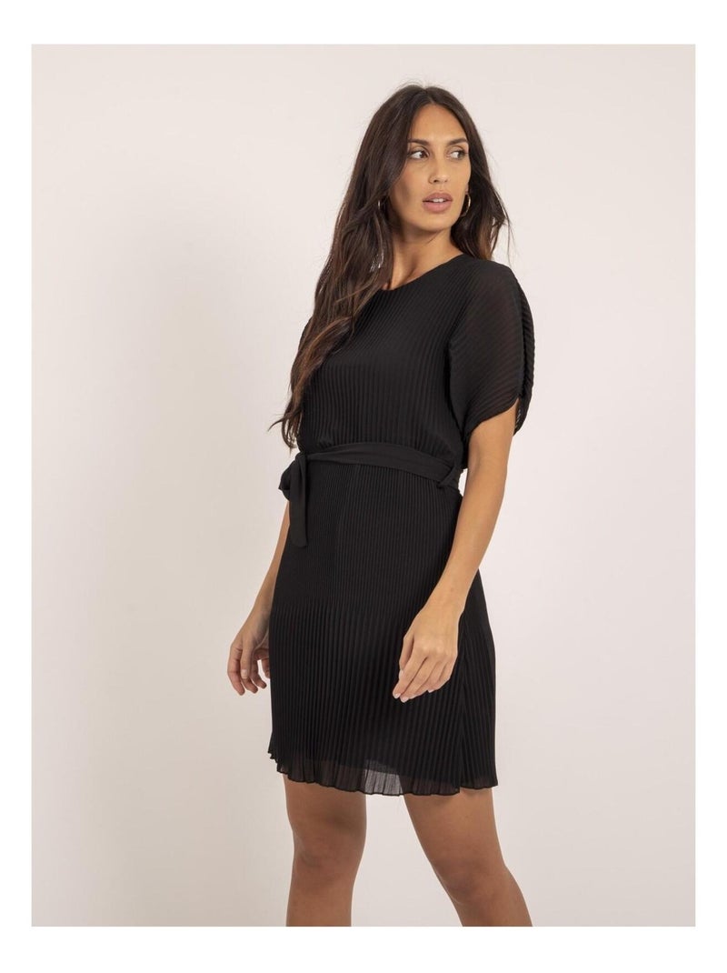 Robe courte plissée IWILD Noir - Kiabi