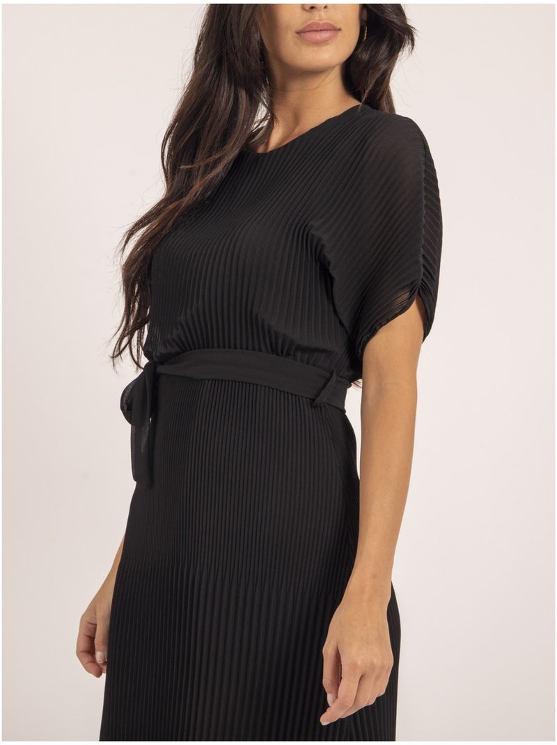 Robe courte plissée IWILD Noir - Kiabi