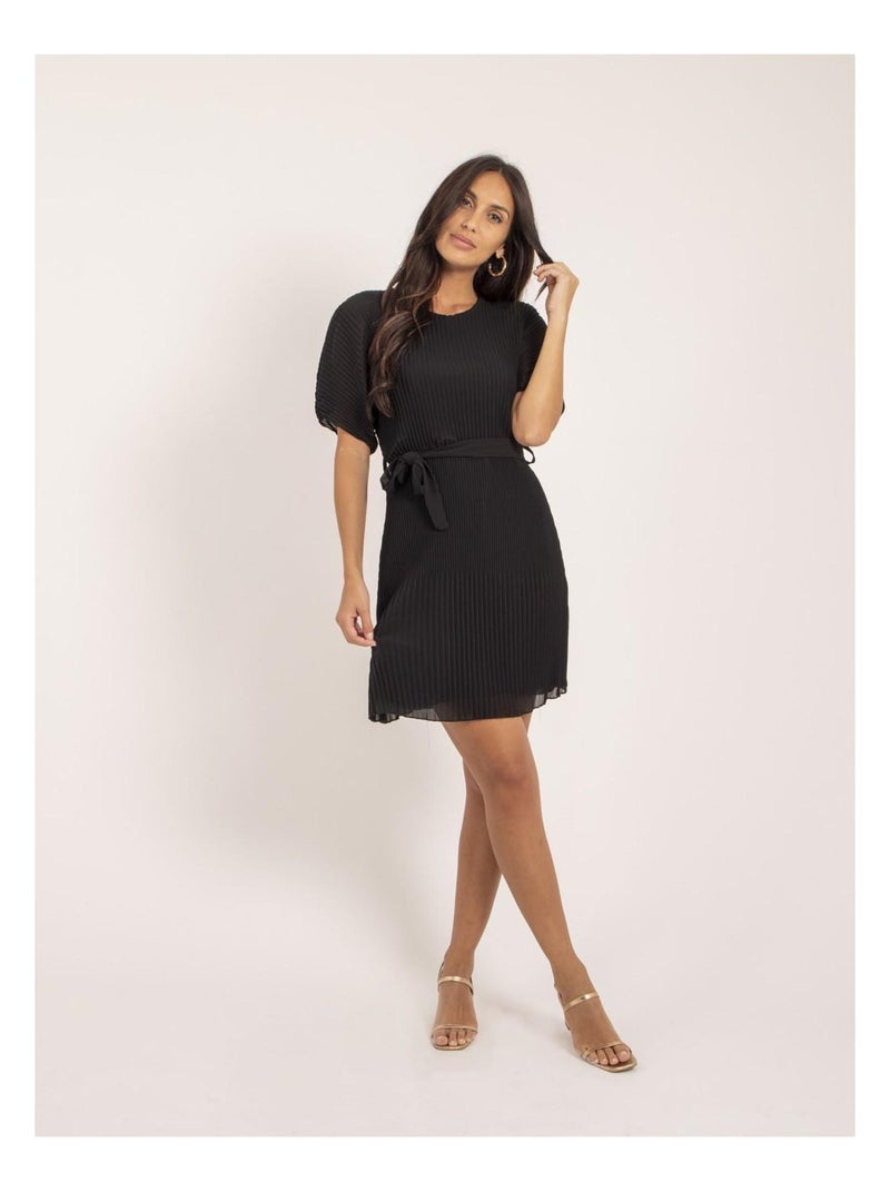 Robe courte plissée IWILD Noir - Kiabi