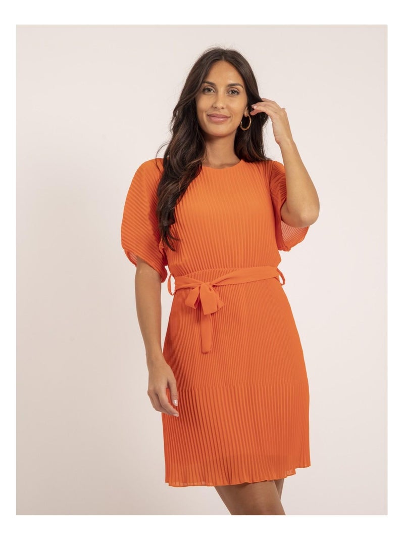 Robe courte plissée IWILD Orange - Kiabi