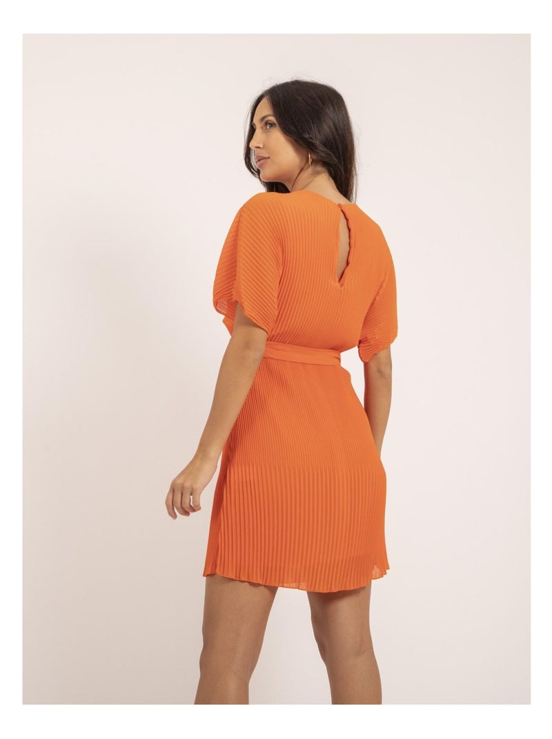Robe courte plissée IWILD Orange - Kiabi