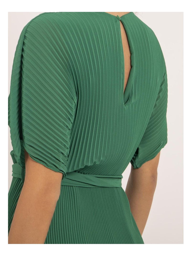 Robe courte plissée IWILD Vert - Kiabi