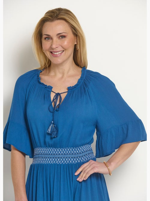 Robe courte plissée taille élastiquée - Afibel - Kiabi