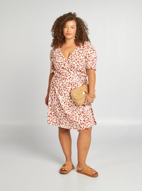 Robe courte portefeuille à imprimé - Kiabi