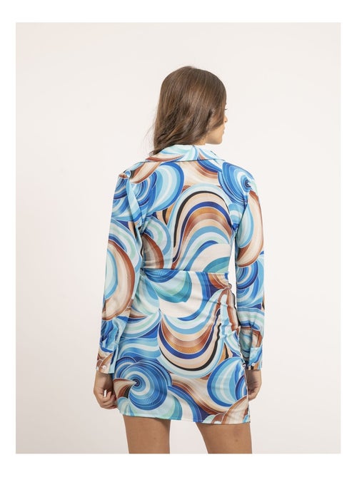 Robe courte portefeuille motifs INDIKA - Kiabi