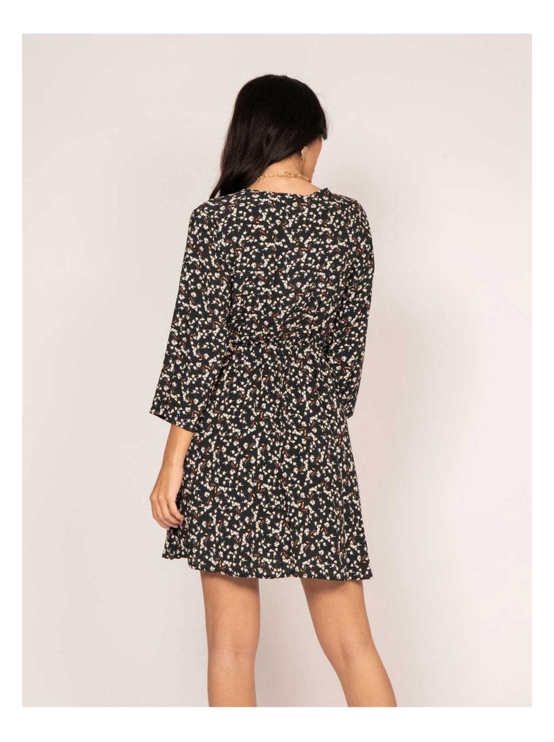 Robe courte portefeuille motifs INEO Noir - Kiabi