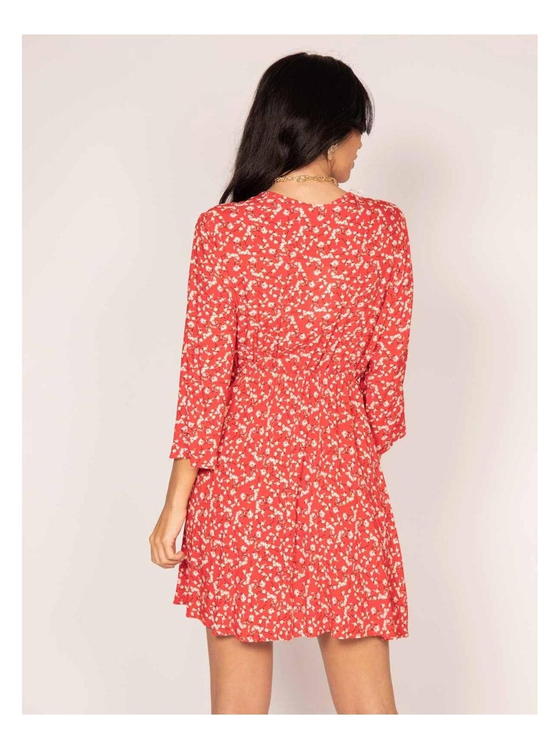 Robe courte portefeuille motifs INEO Rouge - Kiabi