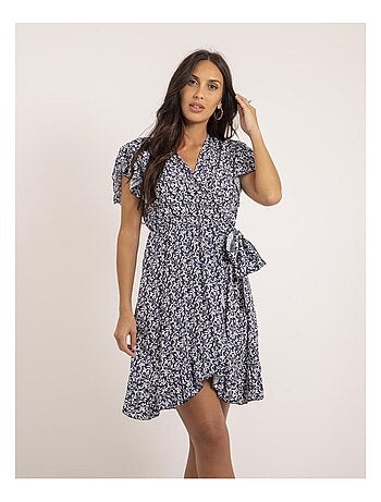 Robe courte portefeuille motifs INEZA