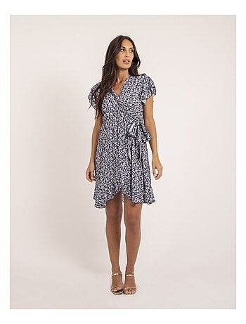Robe courte portefeuille motifs INEZA
