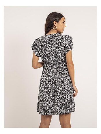 Robe courte portefeuille motifs INEZA