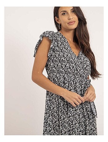 Robe courte portefeuille motifs INEZA