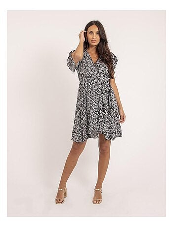Robe courte portefeuille motifs INEZA