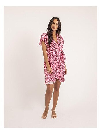Robe courte portefeuille motifs INEZA