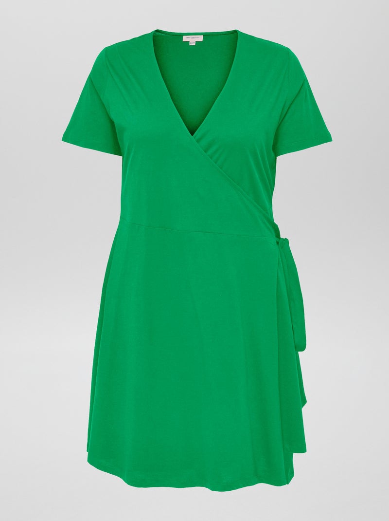 Robe courte portefeuille 'Only Carmakoma' Vert - Kiabi