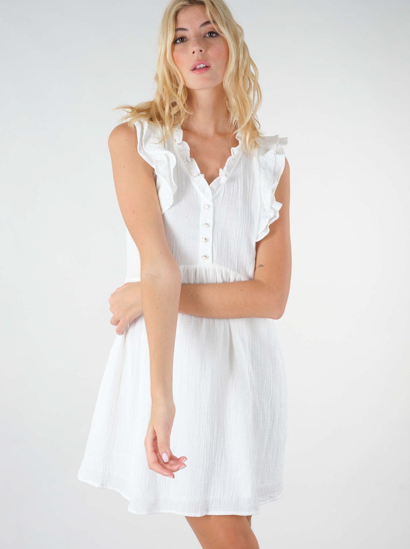 Robe courte pour femme 'Deeluxe' Blanc - Kiabi