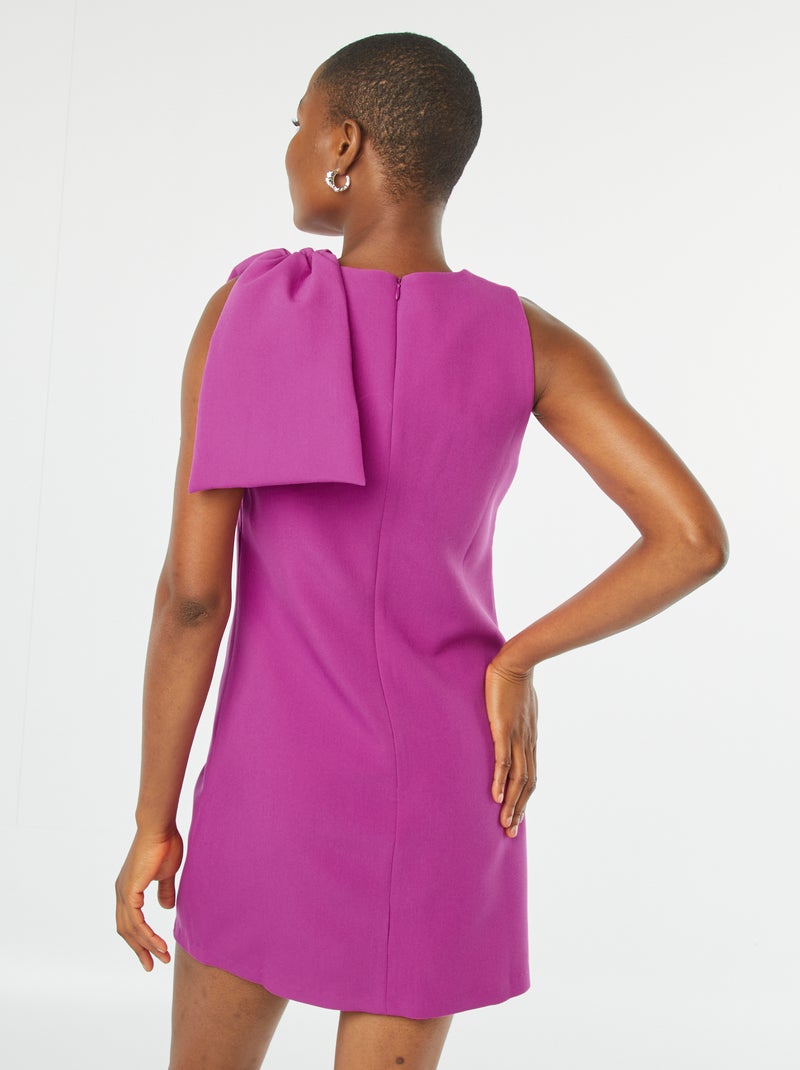 Robe courte sans manches avec nœud fantaisie Rose - Kiabi