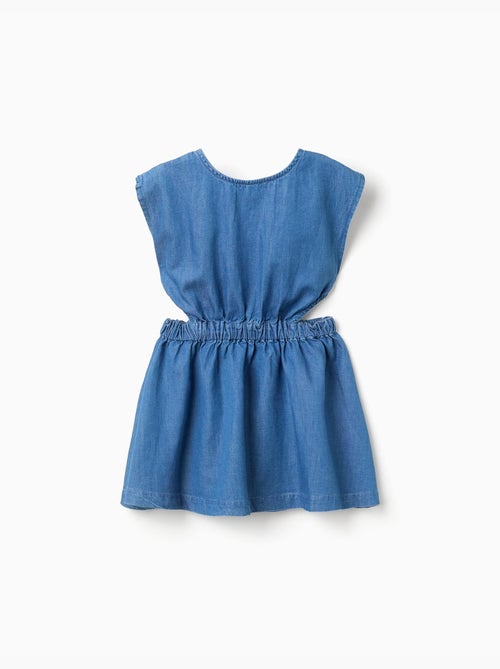 Robe courte sans manches en jean avec découpes - Kiabi