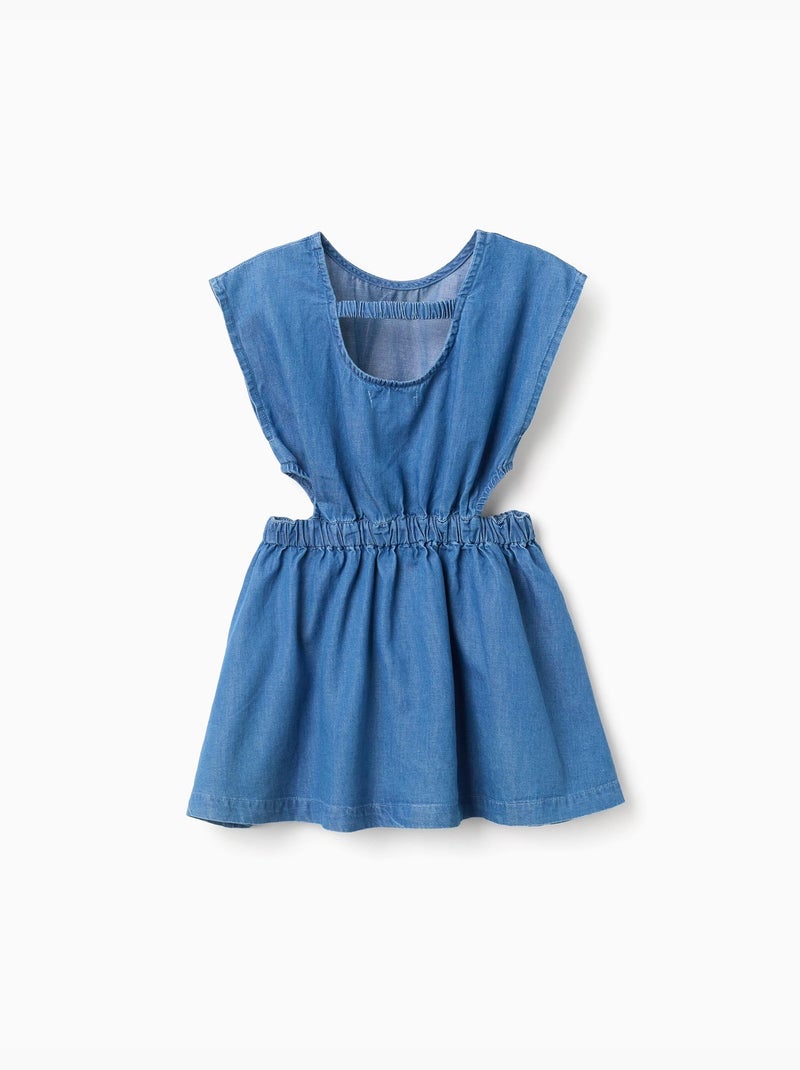 Robe courte sans manches en jean avec découpes Bleu clair - Kiabi