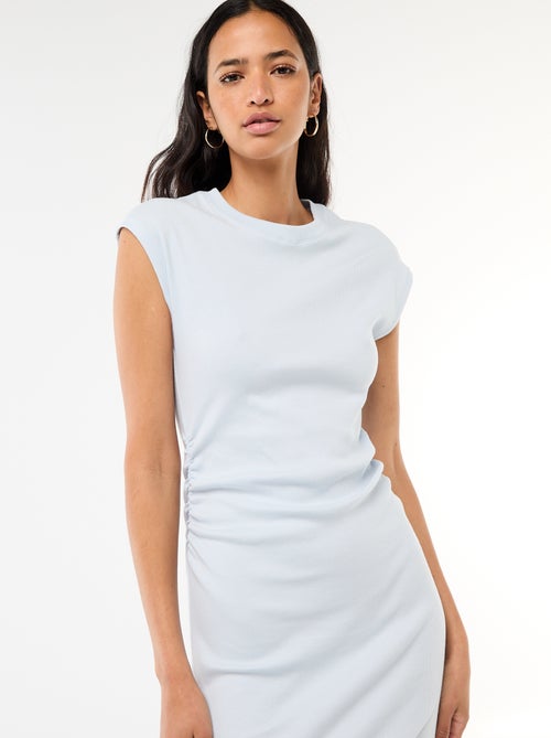 Robe courte sans manches en matière côtelée - Kiabi