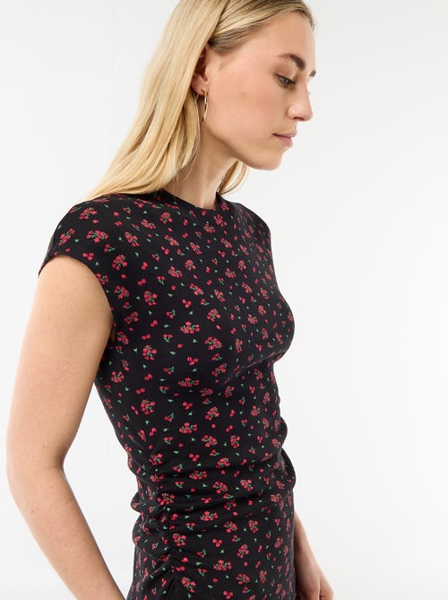 Robe courte sans manches en matière côtelée - Kiabi