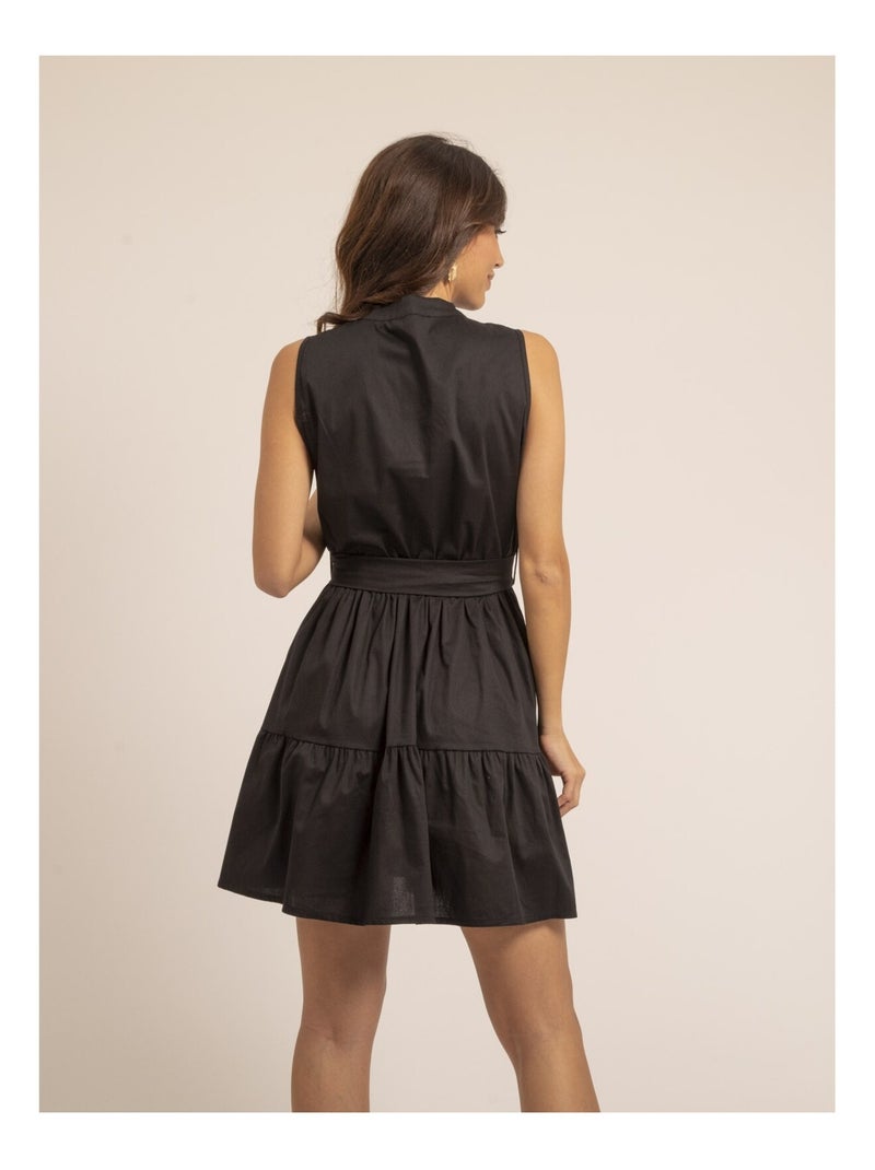 Robe courte sans manches ISOLINA Noir - Kiabi