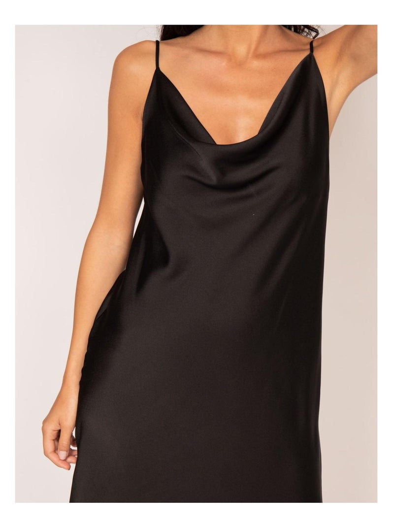 Robe courte satin IDALIA Noir - Kiabi