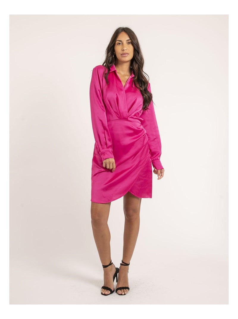 Robe courte satin IDAY Rose fushia - Kiabi