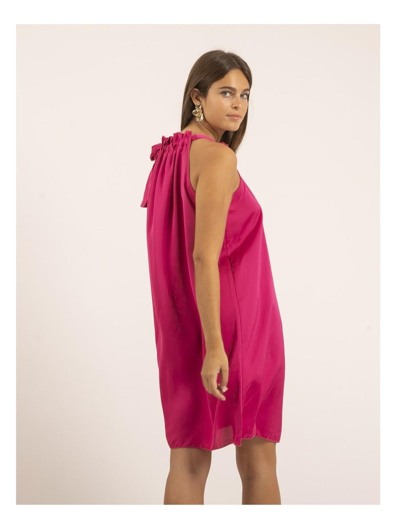 Robe courte satin IMUNE Rose - Kiabi