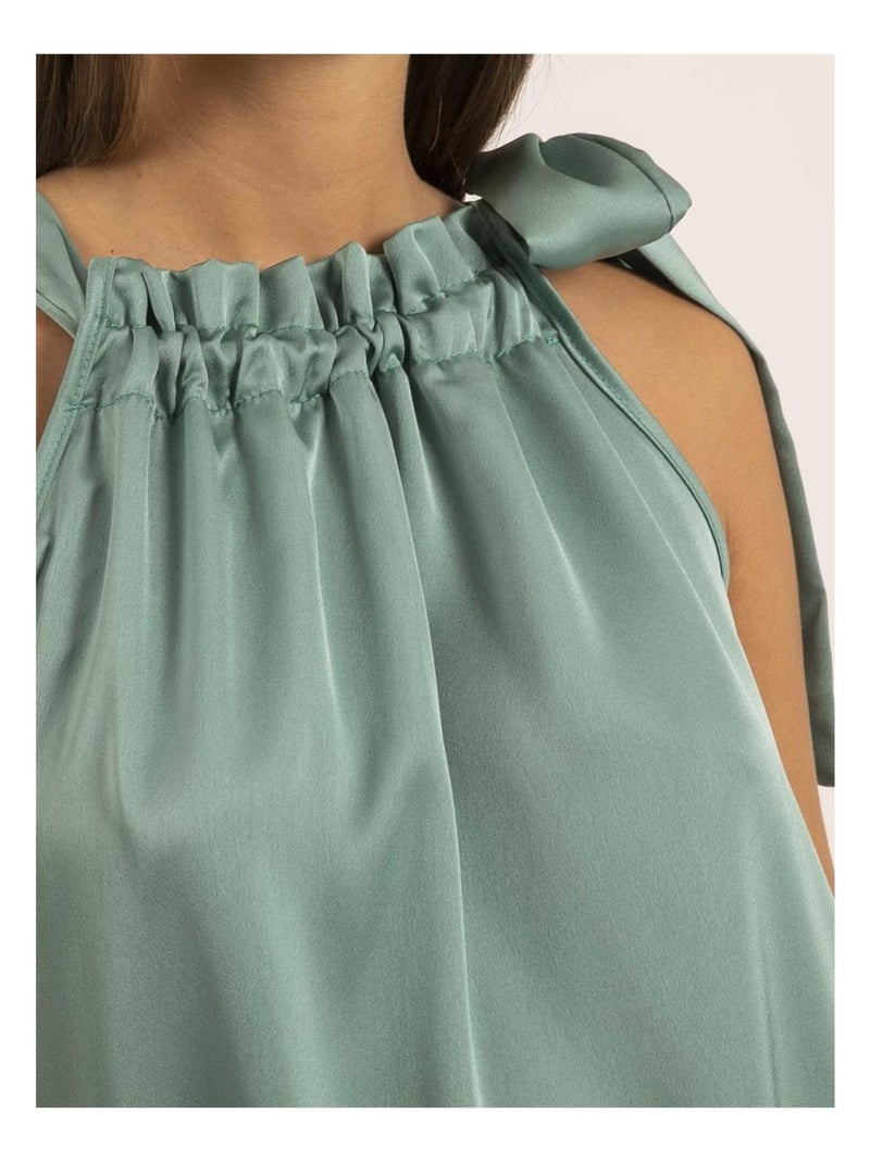 Robe courte satin IMUNE Vert d'eau - Kiabi