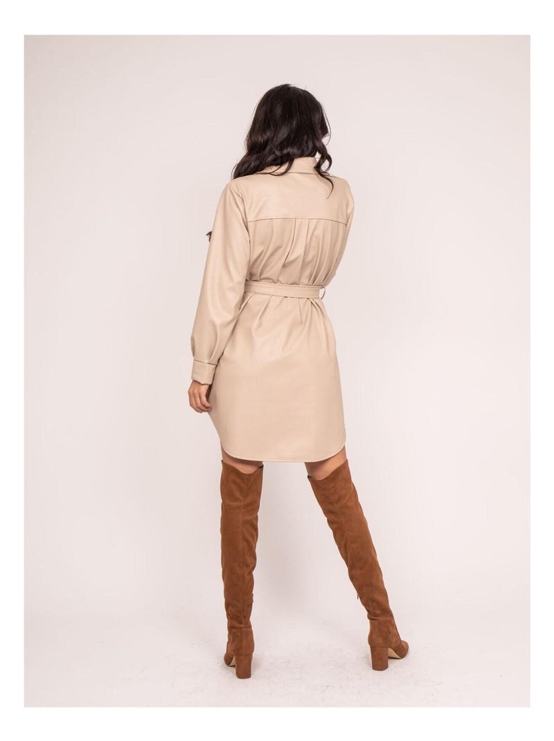 Robe courte simili isky Beige - Kiabi