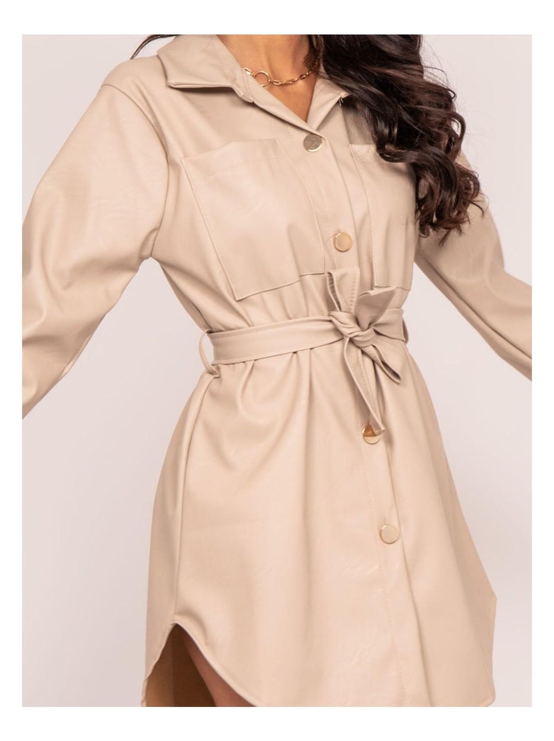 Robe courte simili isky Beige - Kiabi