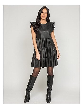 Robe courte similicuir iodine
