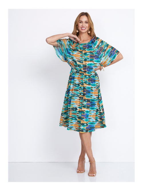 Robe courte smockée base évasée - AFIBEL - Kiabi