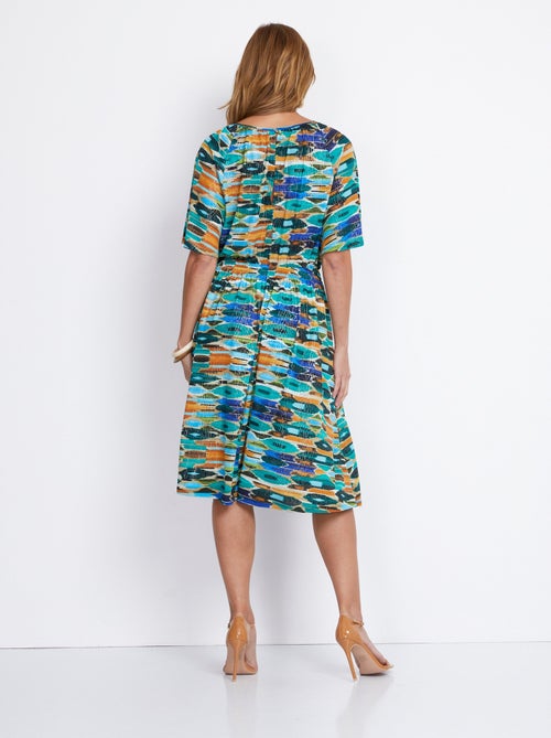 Robe courte smockée base évasée - AFIBEL - Kiabi